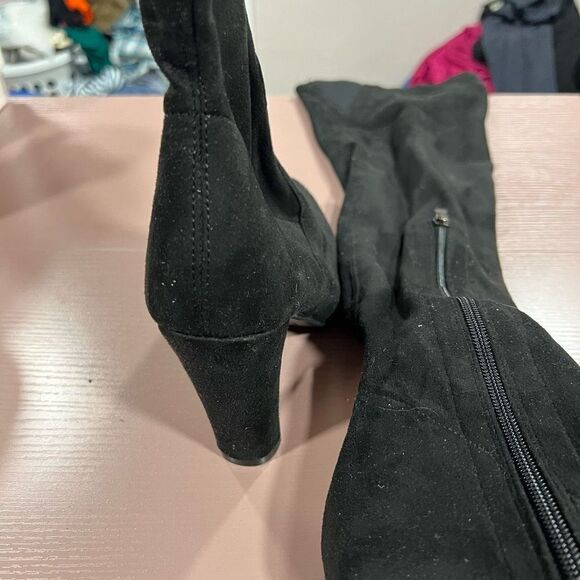 NEW Black Over the Knee Shoe’n Tale Heeled Boots - Picture 2 of 5
